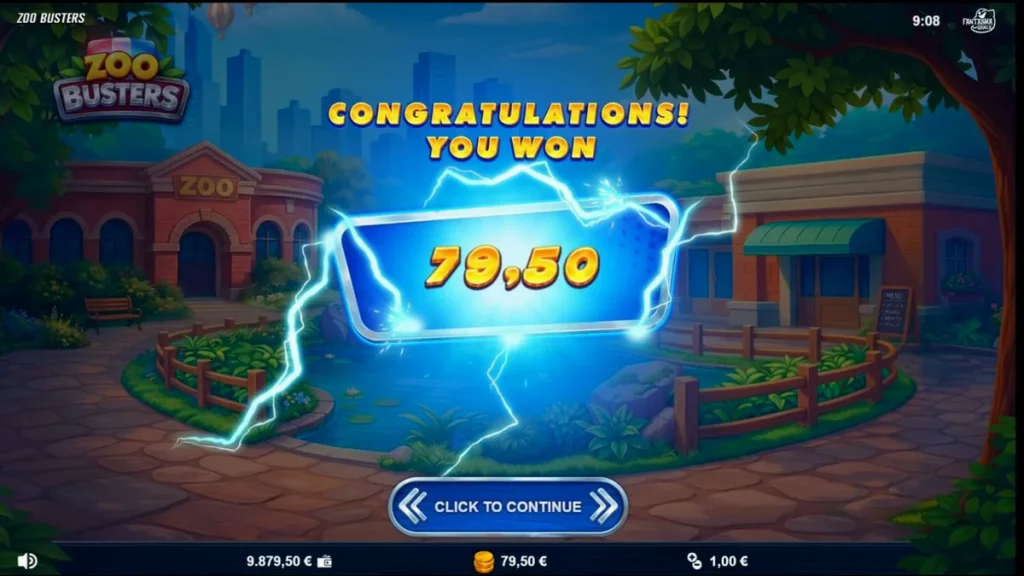 Cena de jogo do slot Zoo Busters com personagens animais em estilo punk