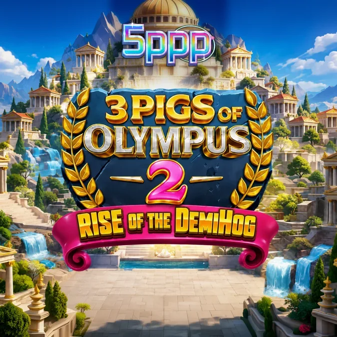 Visual mitológico e cartoon de 3 Pigs of Olympus 2 Rise of the DemiHog