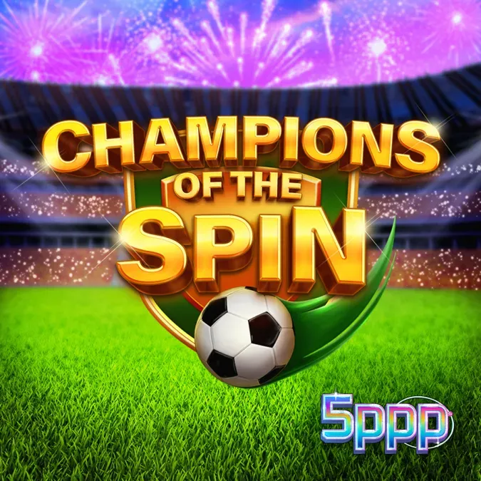 Interface do jogo Champions of the Spin com elementos de futebol