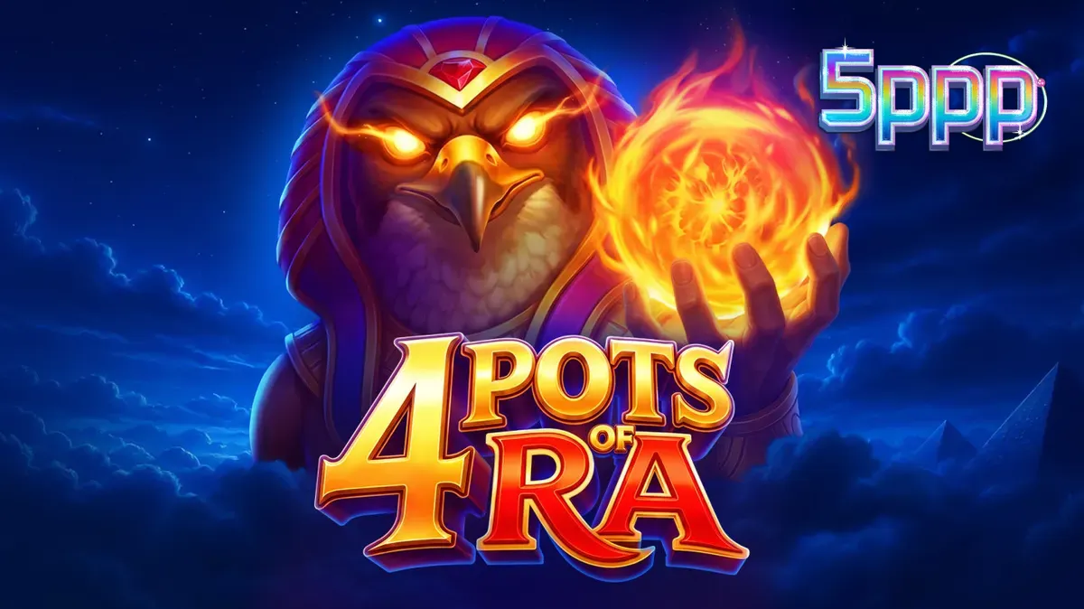 Interface do jogo 4 Pots of Ra: Hold and Win com temática egípcia